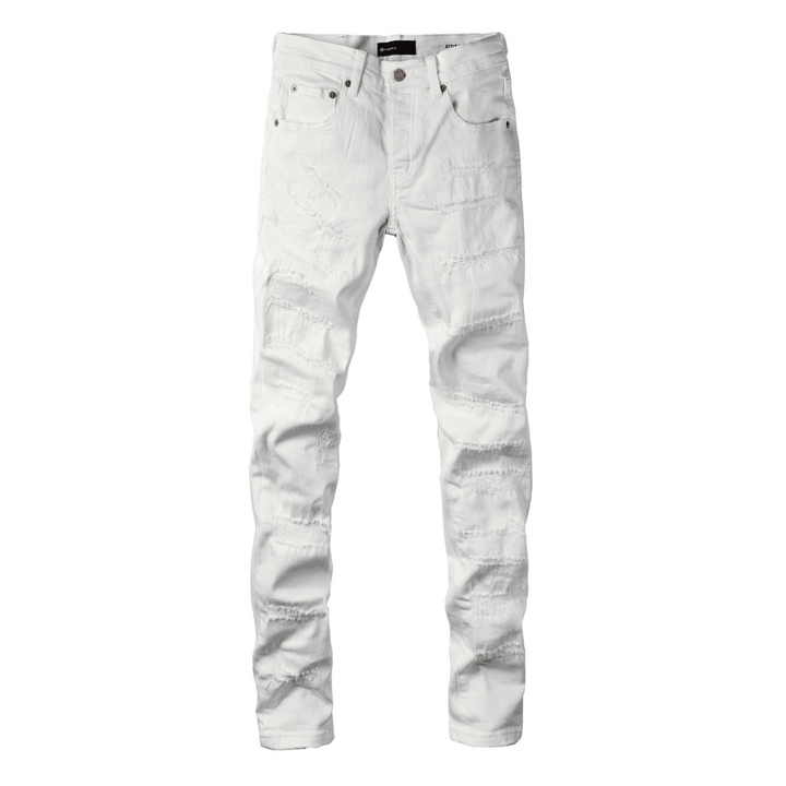 Purple White Ripped Jeans - Novell "Fashion"