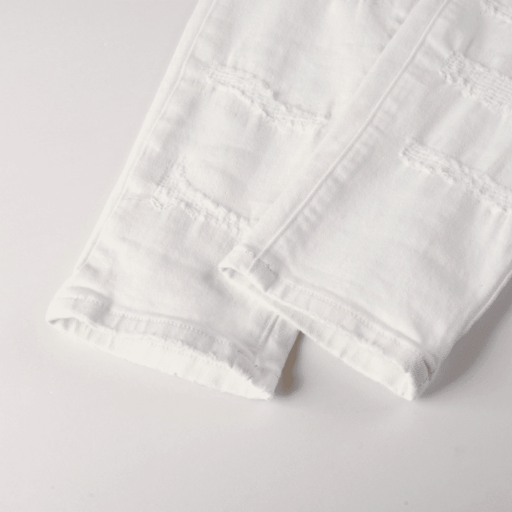 Purple White Ripped Jeans - Novell "Fashion"