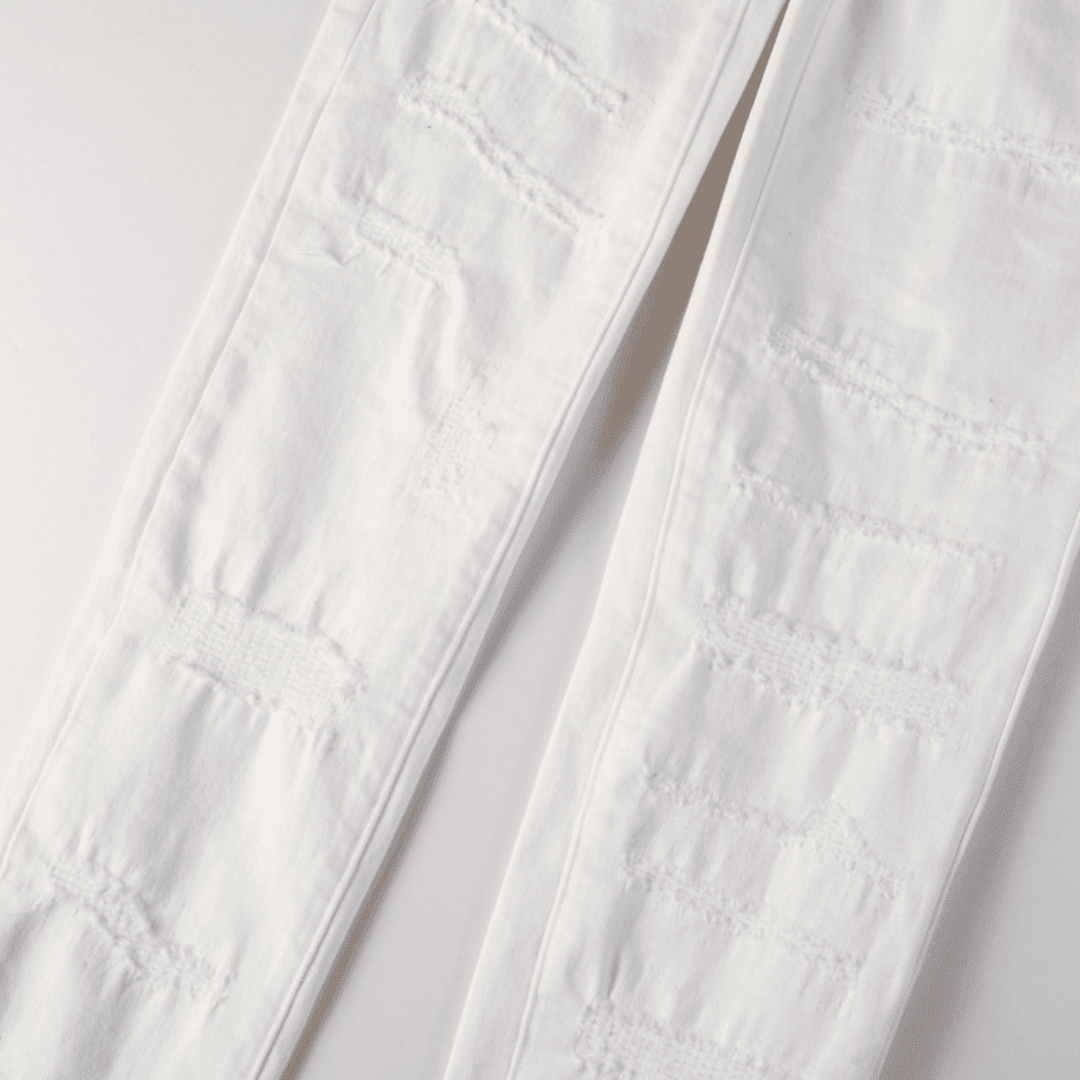 Purple White Ripped Jeans - Novell "Fashion"