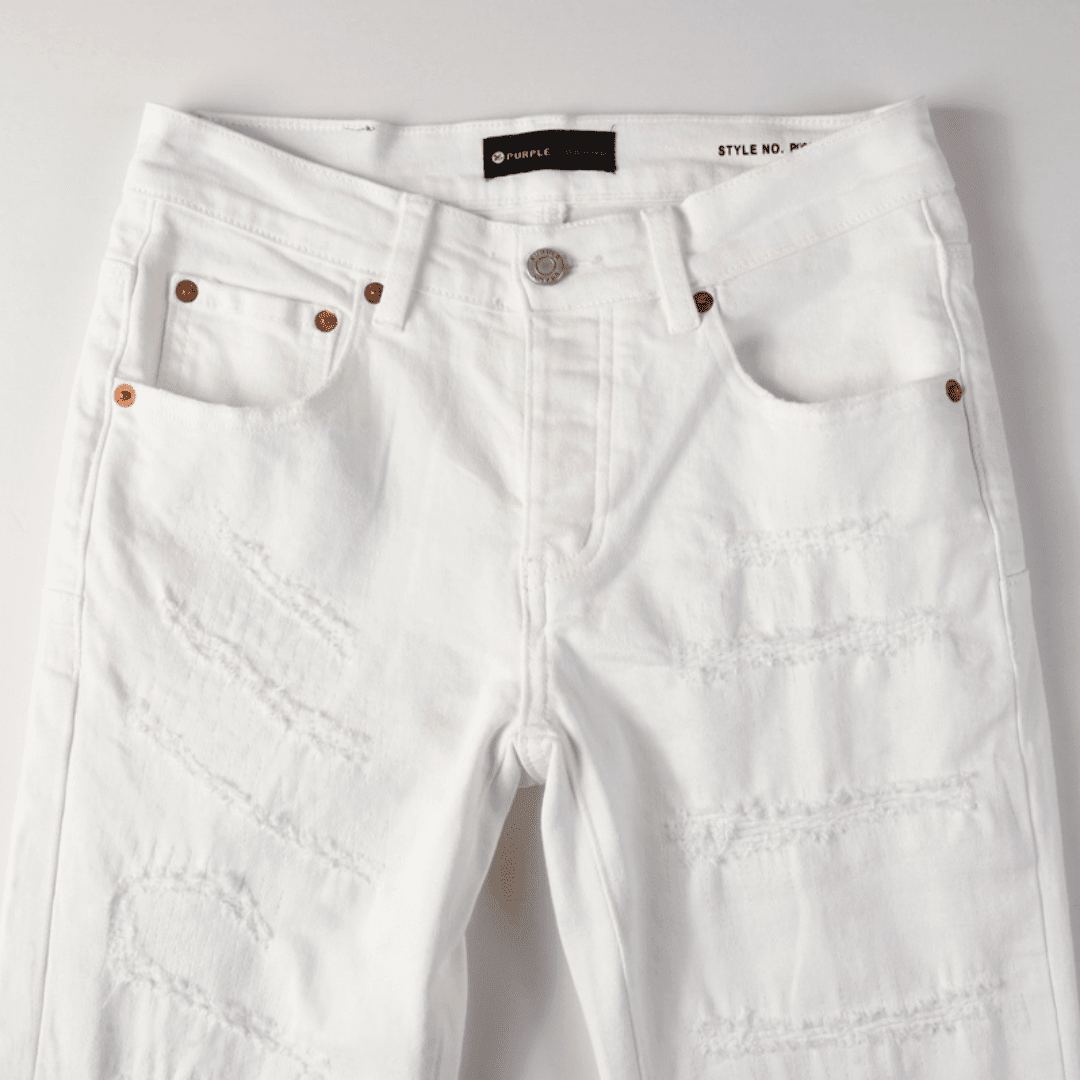 Purple White Ripped Jeans - Novell "Fashion"