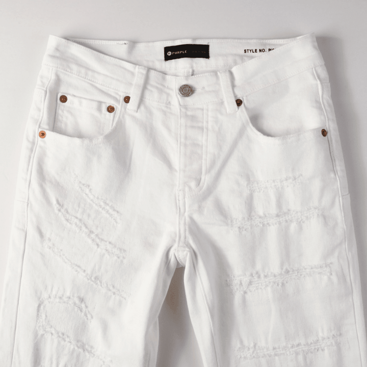 Purple White Ripped Jeans - Novell "Fashion"