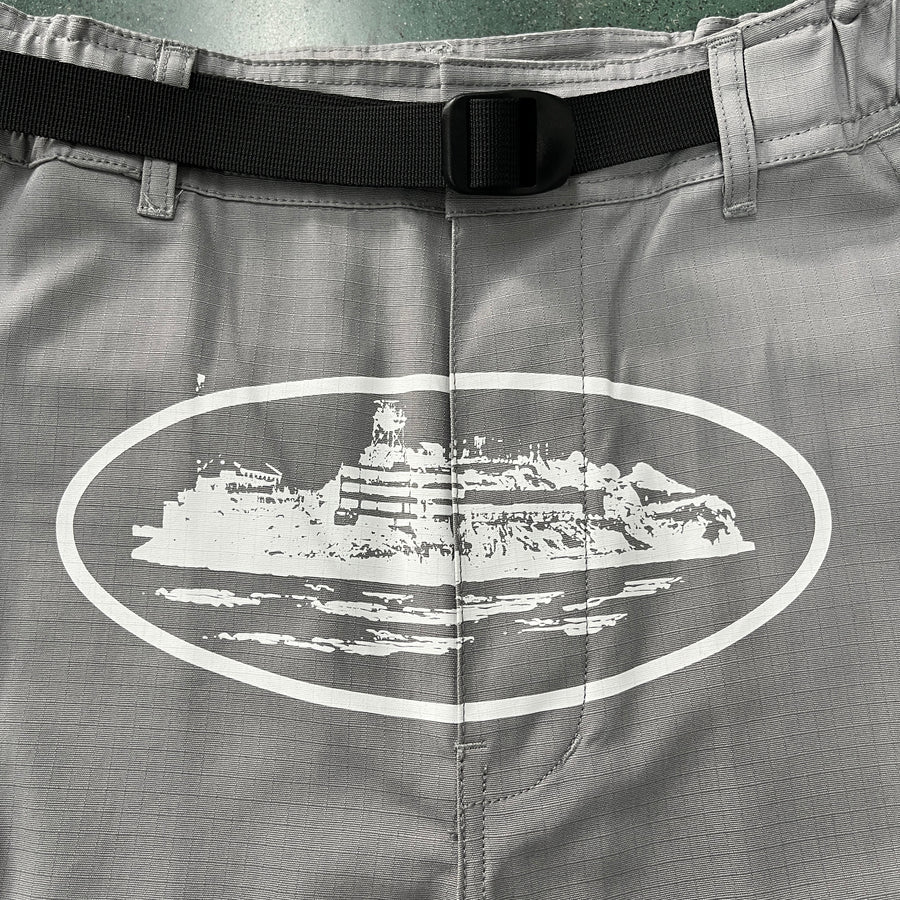 'Alcatraz' Cargo Shorts Grey