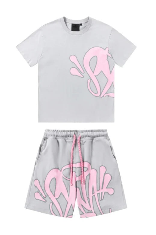 'Graffiti' Summer Set Grey Pink